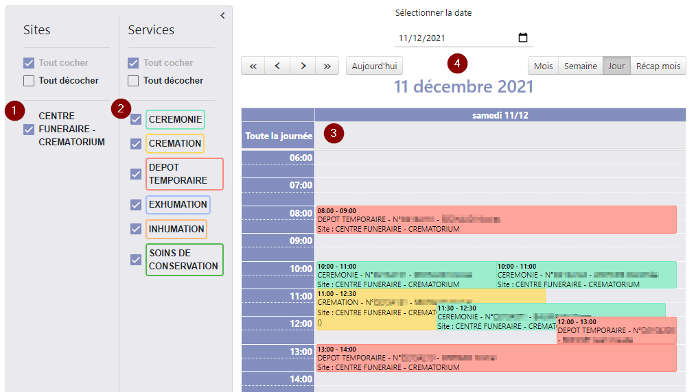 Planning des services