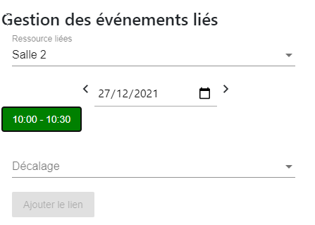 Choix créneau