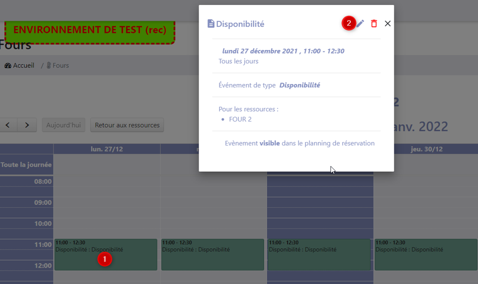 Ouvrir planning