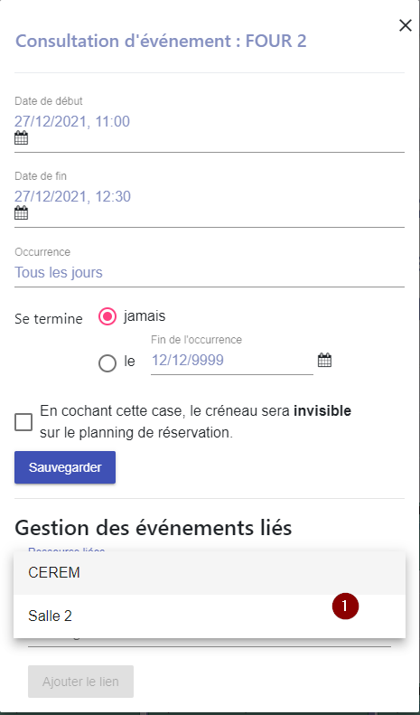 Sélection ressource