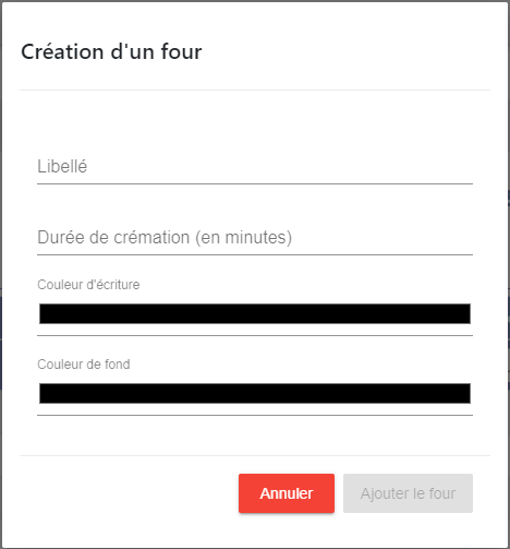 Création d'un four